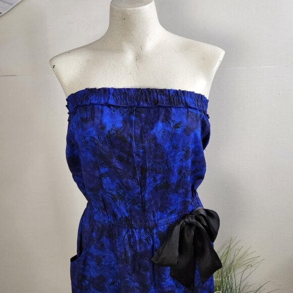 Staring At Stars Urban Outfitters Blue Floral Strapless Mini Dress Sundress - Picture 2 of 8